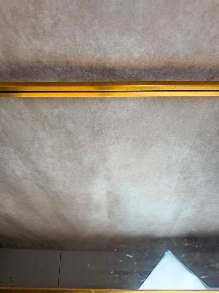 Vintage Art Deco houten en goudkleurig metalen plateau – photo 3